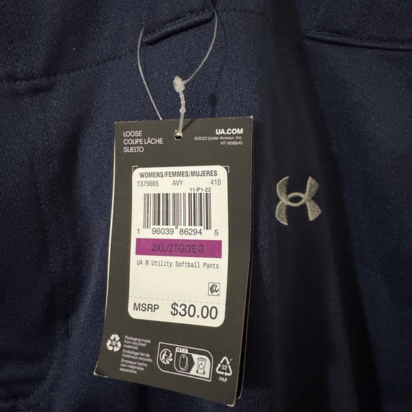 Under Armour Dark Blue women’s Softball Pants size XXL - Picture 2 of 3